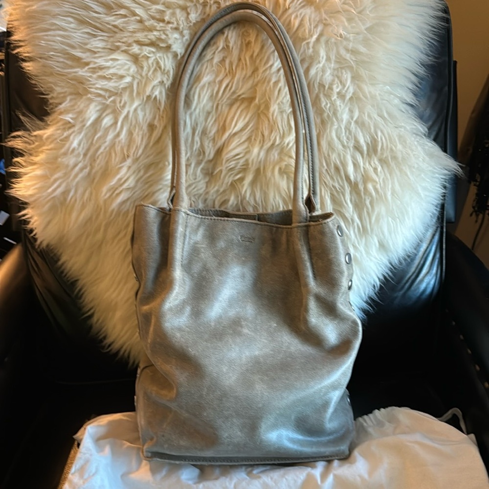 Hammitt Oliver leather tote bag w/silver rivet detail
